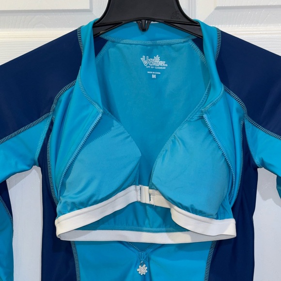 UV Skinz vibrant blue one-piece long sleeve swimsuit SZM - Picture 5 of 11